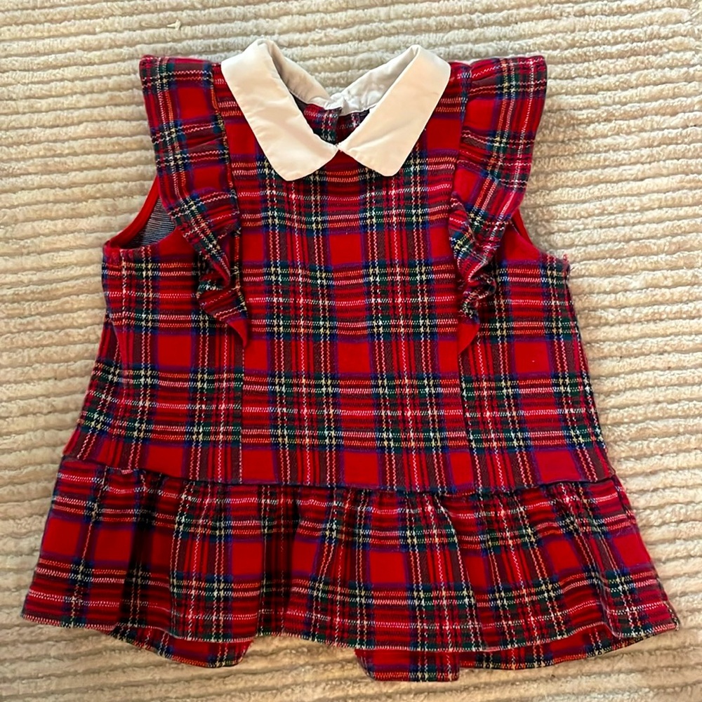Red plaid blouse / tartan red / Christmas